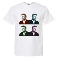 John Fitzgerald Kennedy 35th President Retro Block Portraits Garment-Dyed Heavyweight T-Shirt