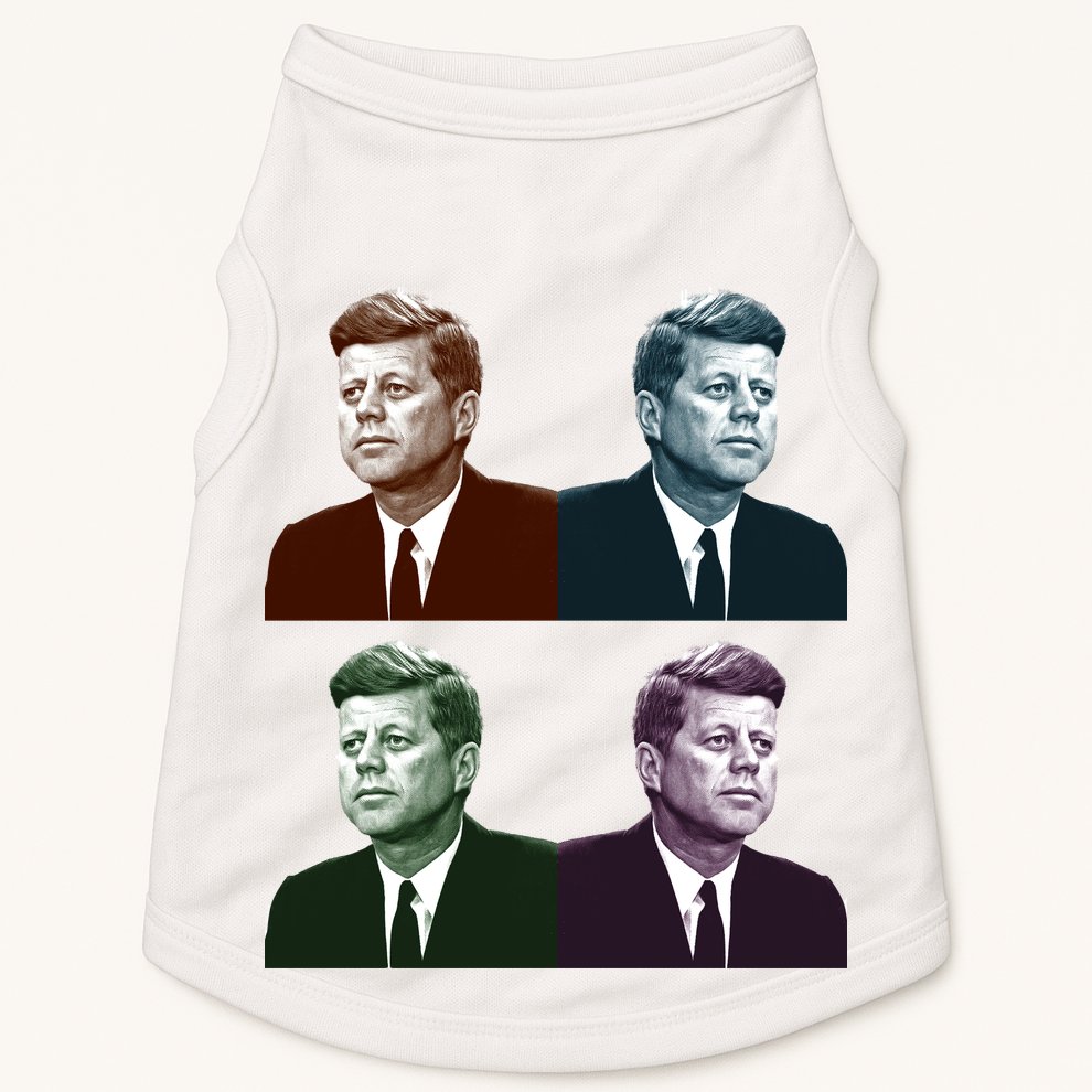 John Fitzgerald Kennedy 35th President Retro Block Portraits Doggie Tank