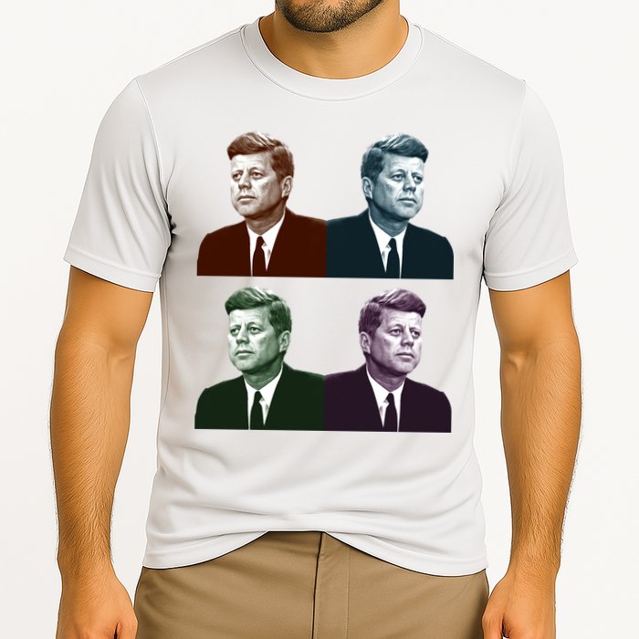 John Fitzgerald Kennedy 35th President Retro Block Portraits Performance Shirt