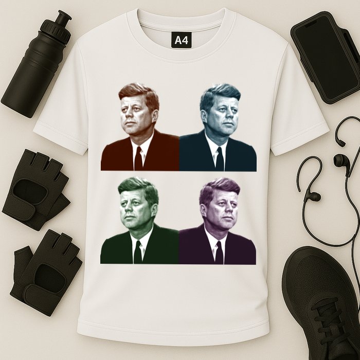 John Fitzgerald Kennedy 35th President Retro Block Portraits Performance Shirt