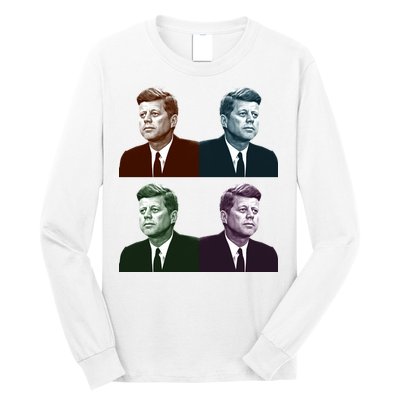 John Fitzgerald Kennedy 35th President Retro Block Portraits Long Sleeve Shirt
