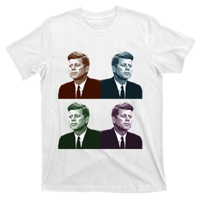 John Fitzgerald Kennedy 35th President Retro Block Portraits T-Shirt