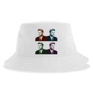 John Fitzgerald Kennedy 35th President Retro Block Portraits Sustainable Bucket Hat