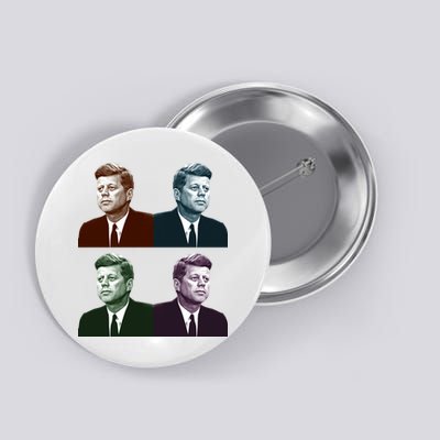 John Fitzgerald Kennedy 35th President Retro Block Portraits Button
