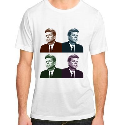 John Fitzgerald Kennedy 35th President Retro Block Portraits Adult ChromaSoft Performance T-Shirt