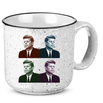 John Fitzgerald Kennedy 35th President Retro Block Portraits 15oz Campfire Ceramic Mug