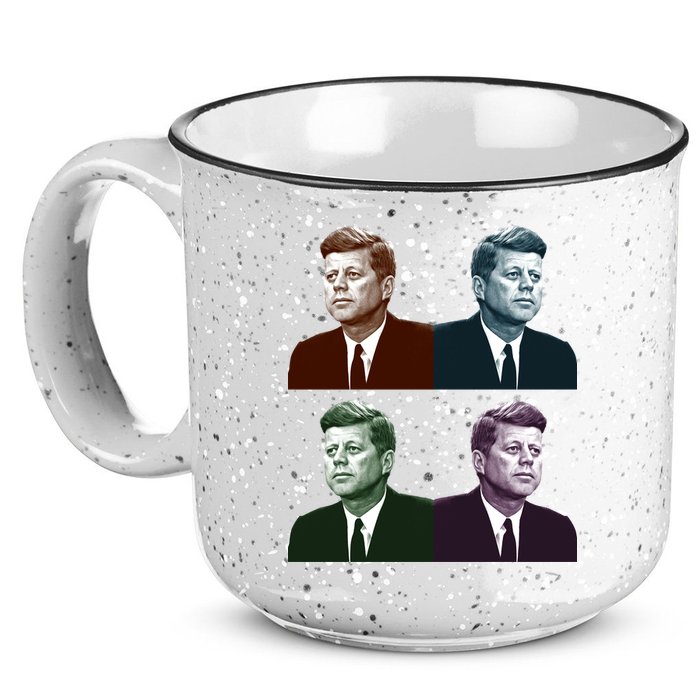 John Fitzgerald Kennedy 35th President Retro Block Portraits 15oz Campfire Ceramic Mug