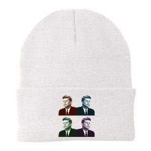 John Fitzgerald Kennedy 35th President Retro Block Portraits Knit Cap Winter Beanie