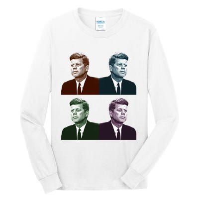 John Fitzgerald Kennedy 35th President Retro Block Portraits Tall Long Sleeve T-Shirt