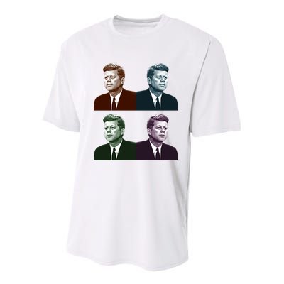John Fitzgerald Kennedy 35th President Retro Block Portraits Youth Performance Sprint T-Shirt