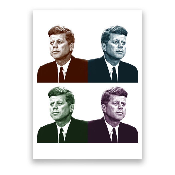 John Fitzgerald Kennedy 35th President Retro Block Portraits Poster