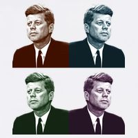 John Fitzgerald Kennedy 35th President Retro Block Portraits Poster