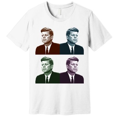 John Fitzgerald Kennedy 35th President Retro Block Portraits Premium T-Shirt