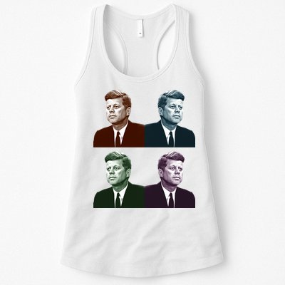 John Fitzgerald Kennedy 35th President Retro Block Portraits Womens Tank Top