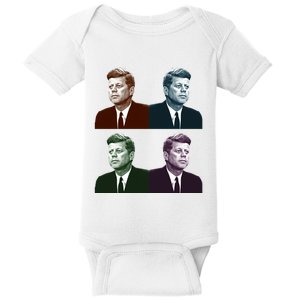 John Fitzgerald Kennedy 35th President Retro Block Portraits Baby Bodysuit