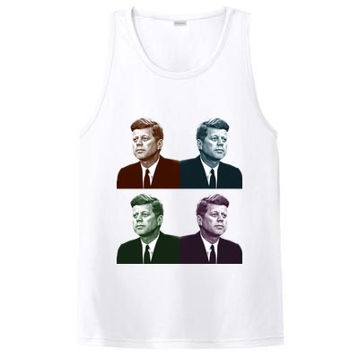 John Fitzgerald Kennedy 35th President Retro Block Portraits PosiCharge Competitor Tank