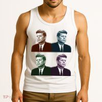 John Fitzgerald Kennedy 35th President Retro Block Portraits Tank Top