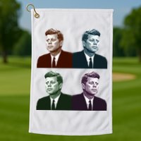 John Fitzgerald Kennedy 35th President Retro Block Portraits Golf Towel