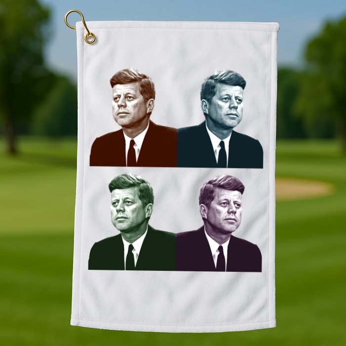 John Fitzgerald Kennedy 35th President Retro Block Portraits Golf Towel