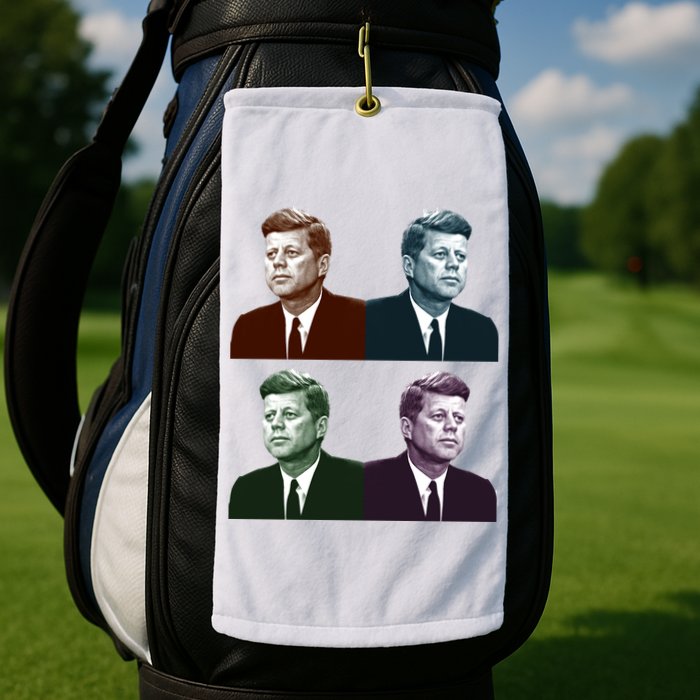 John Fitzgerald Kennedy 35th President Retro Block Portraits Golf Towel