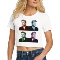 John Fitzgerald Kennedy 35th President Retro Block Portraits Crop Top