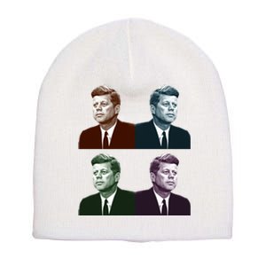 John Fitzgerald Kennedy 35th President Retro Block Portraits Short Acrylic Beanie