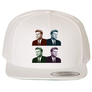 John Fitzgerald Kennedy 35th President Retro Block Portraits Wool Snapback Cap