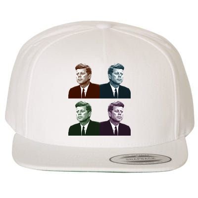 John Fitzgerald Kennedy 35th President Retro Block Portraits Wool Snapback Cap