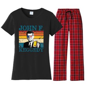 John F. Keggedy Drunk President Kennedy JFK 4th Of July Women's Flannel Pajama Set