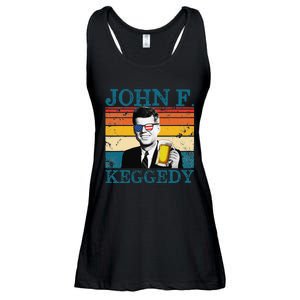 John F. Keggedy Drunk President Kennedy JFK 4th Of July Ladies Essential Flowy Tank