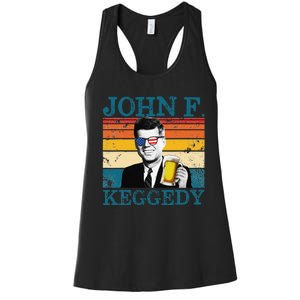 John F. Keggedy Drunk President Kennedy JFK 4th Of July Women's Racerback Tank