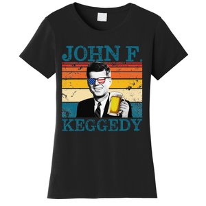 John F. Keggedy Drunk President Kennedy JFK 4th Of July Women's T-Shirt