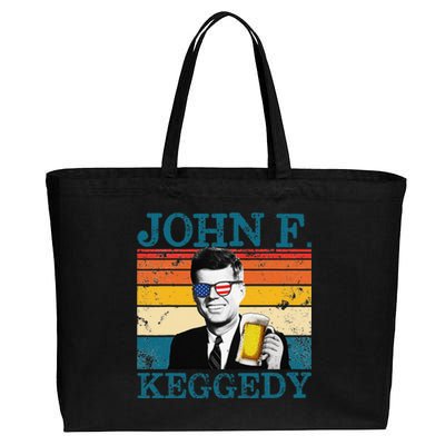 John F. Keggedy Drunk President Kennedy JFK 4th Of July Cotton Canvas Jumbo Tote