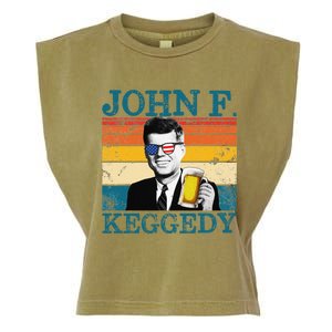 John F. Keggedy Drunk President Kennedy JFK 4th Of July Garment-Dyed Women's Muscle Tee