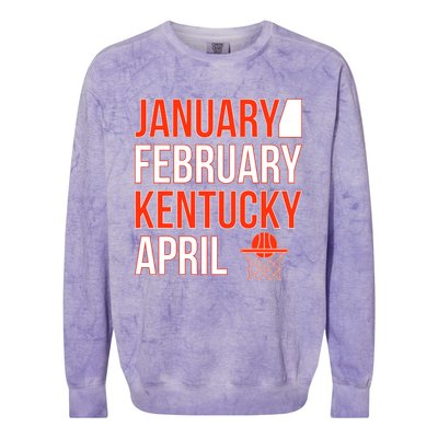 January February Kentucky April Basketball Colorblast Crewneck Sweatshirt