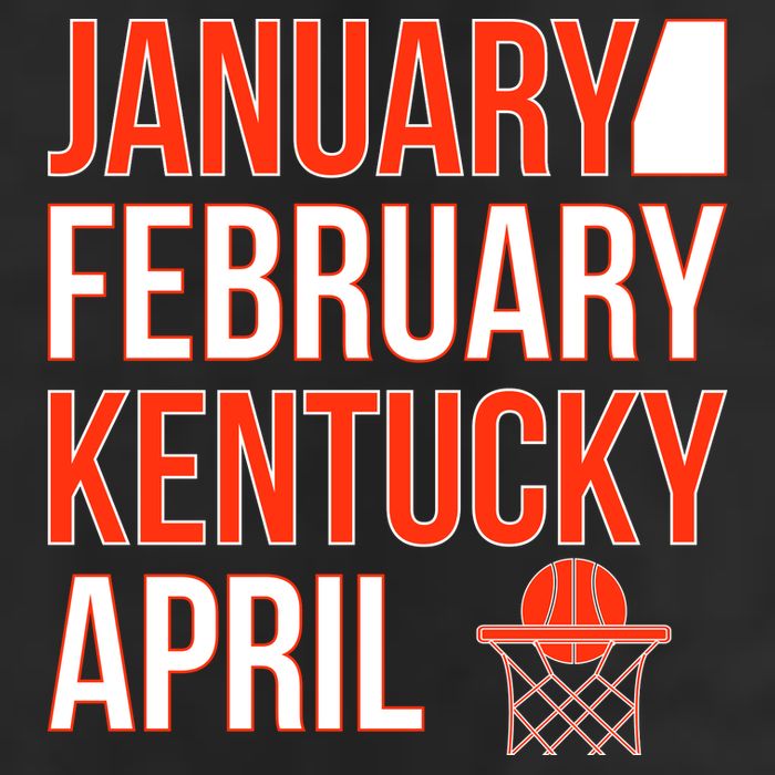 January February Kentucky April Basketball 7 Panel Mesh Trucker Snapback Hat