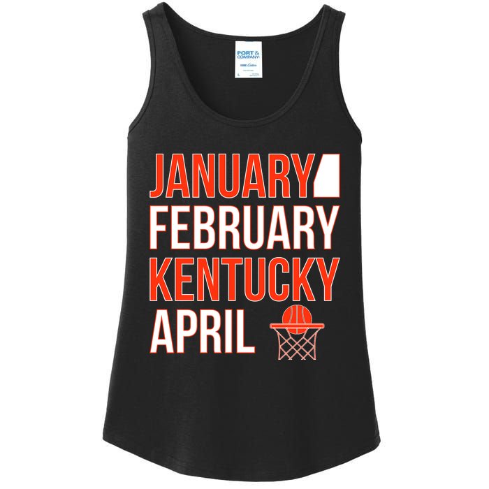 January February Kentucky April Basketball Ladies Essential Tank