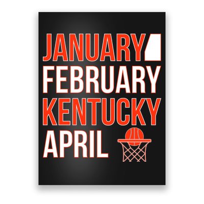January February Kentucky April Basketball Poster