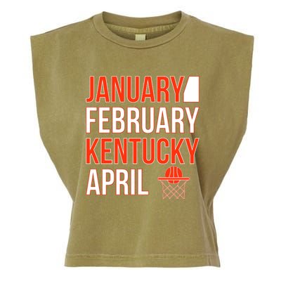 January February Kentucky April Basketball Garment-Dyed Women's Muscle Tee