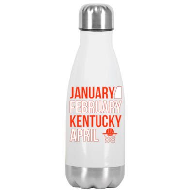 January February Kentucky April Basketball Stainless Steel Insulated Water Bottle