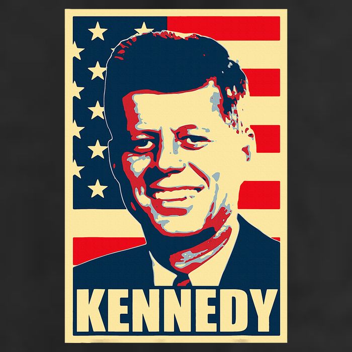 John F Kennedy American Propaganda Poster 7 Panel Mesh Trucker Snapback Hat