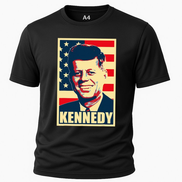 John F Kennedy American Propaganda Poster Cooling Performance Crew T-Shirt