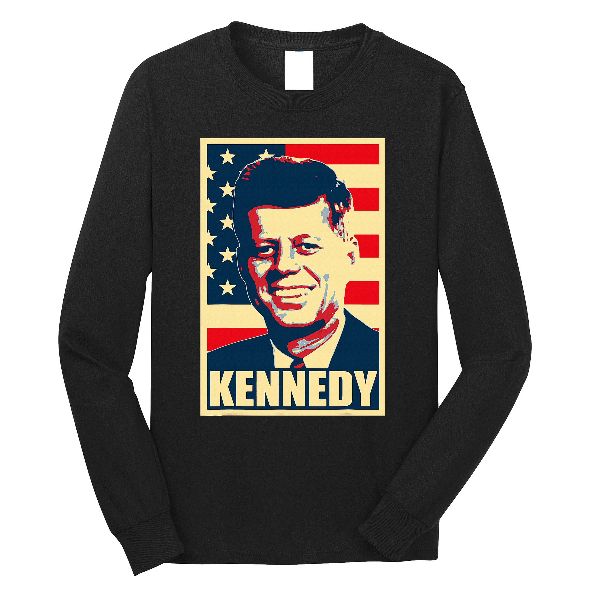 John F Kennedy American Propaganda Poster Long Sleeve Shirt