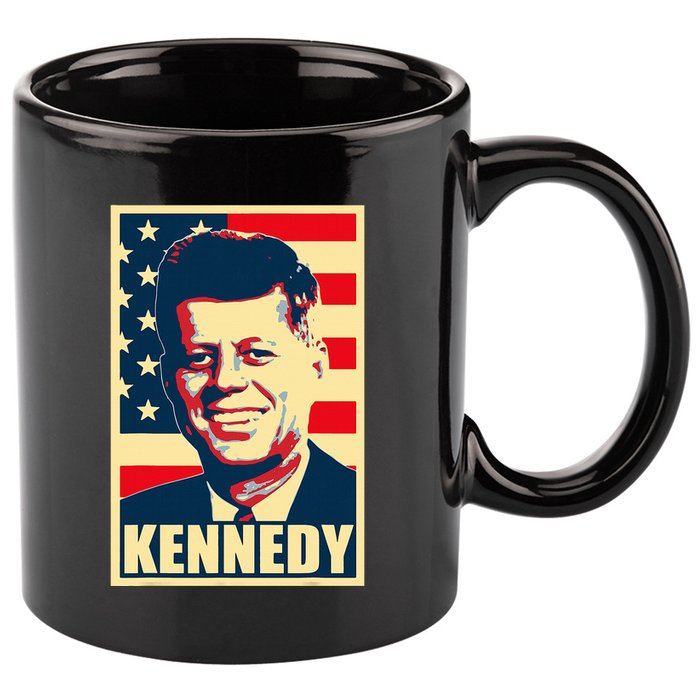 John F Kennedy American Propaganda Poster 11oz C Handle Ceramic Mug