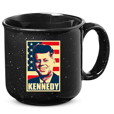 John F Kennedy American Propaganda Poster 15oz Campfire Ceramic Mug