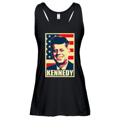 John F Kennedy American Propaganda Poster Ladies Essential Flowy Tank