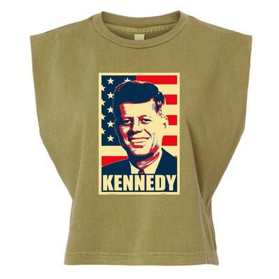 John F Kennedy American Propaganda Poster Garment-Dyed Women's Muscle Tee