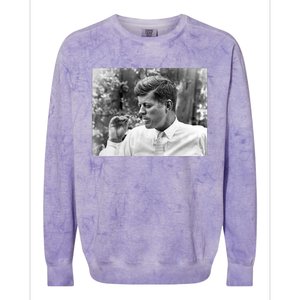 John F Kennedy Smoking Colorblast Crewneck Sweatshirt