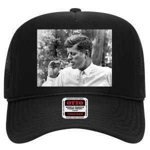 John F Kennedy Smoking High Crown Mesh Back Trucker Hat