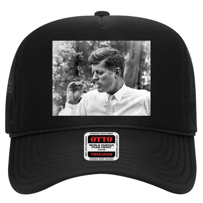 John F Kennedy Smoking High Crown Mesh Back Trucker Hat